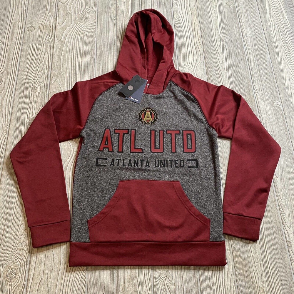 Fanatics MLS Atlanta United FC Pullover Hoodie Men’s S Victory Red Gray ATL UTD